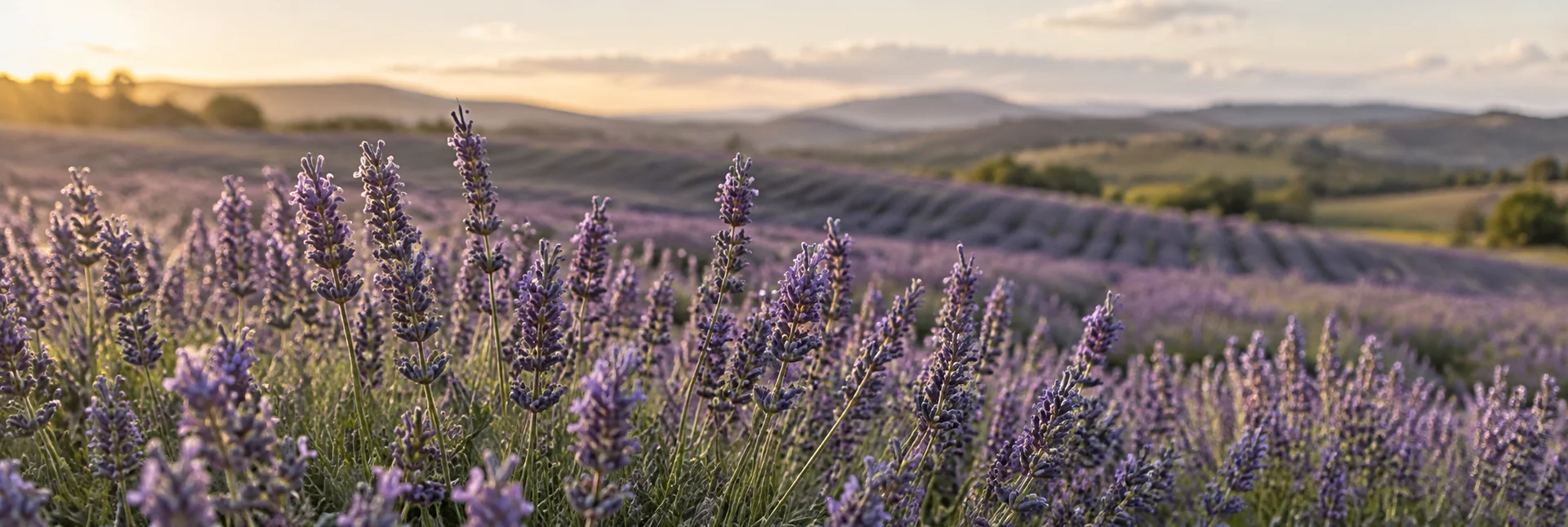 Illustrative flowering lavender landscape